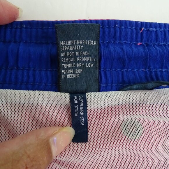 Vtg Y2K Polo Ralph Lauren Pink Swim Trunks Shorts Men Size M Mesh Lining FLAW - Picture 9 of 13